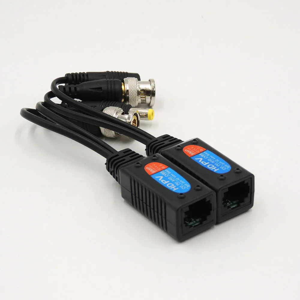 

1 пара 8MP HD Video Balun кабель CCTV Coax BNC Video Power трансивер к RJ45 разъем поддержка HDCVI TVI AHD камеры