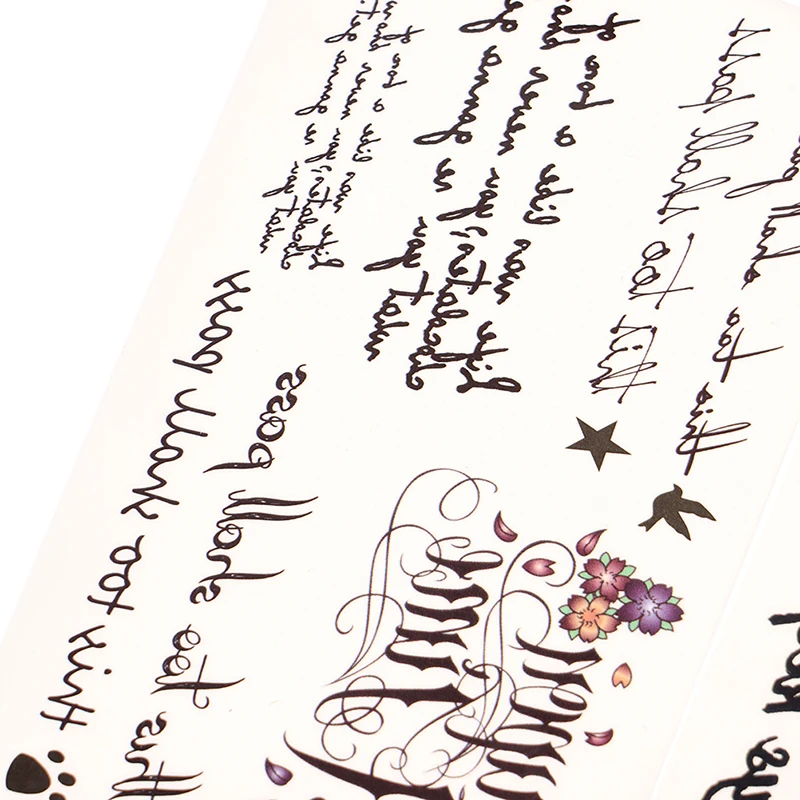

1 Piece Fake Tattoo English Text Waterproof Temporary Tattoo Sticker Woman Man Child Kids Fake Tatto