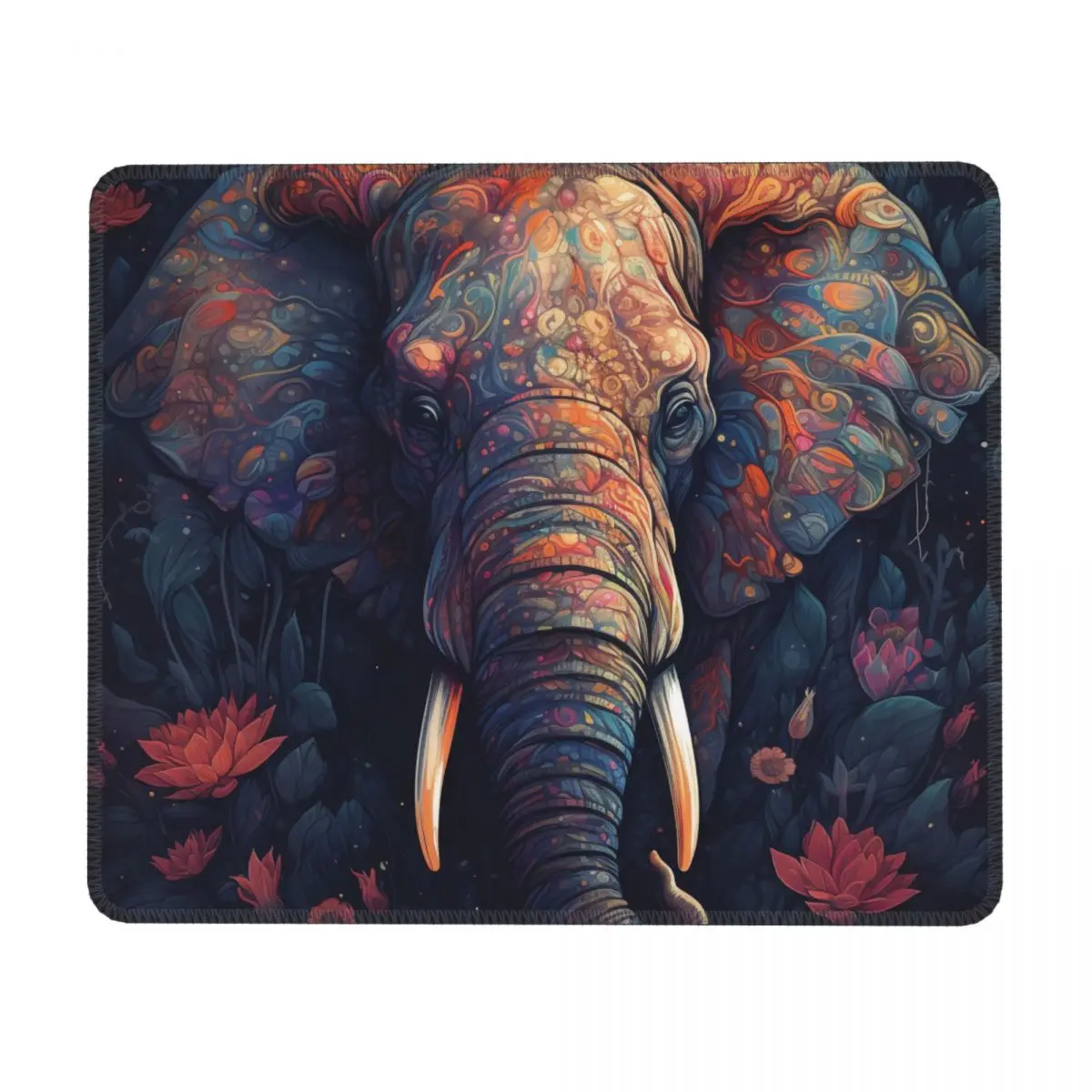 

Elephant Horizontal Print Mouse Pad Colorful Painting Rubber Desktop Mousepad Anti-Slip Simple Fantasy Mouse Pads