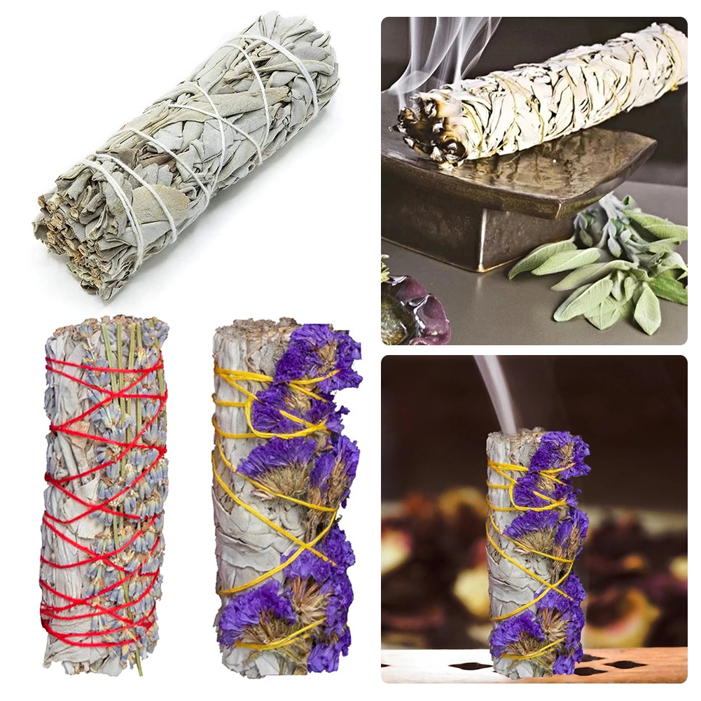 

Palo Santo Incense Natural White Sage Bundle Smudge Sticks Pure Grass Indoor Purification Smoky Grass Cleaning Reiki Environment