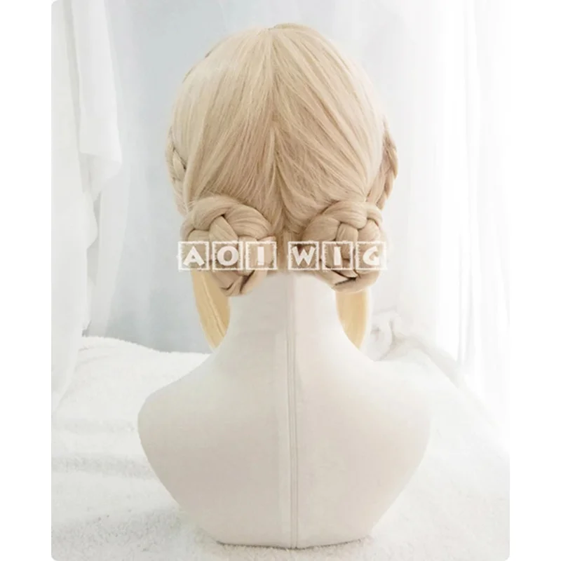 Фиолетовый Evergarden короткие светло-русые косы с двумя пучками термостойкие волосы