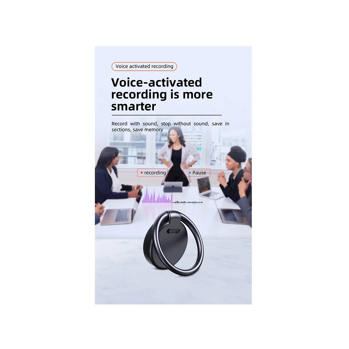 

Digital Voice Recorder Smart o Recorder Keychain Sound Recording Pen Noise Reduction MP3 Music Player (16G)