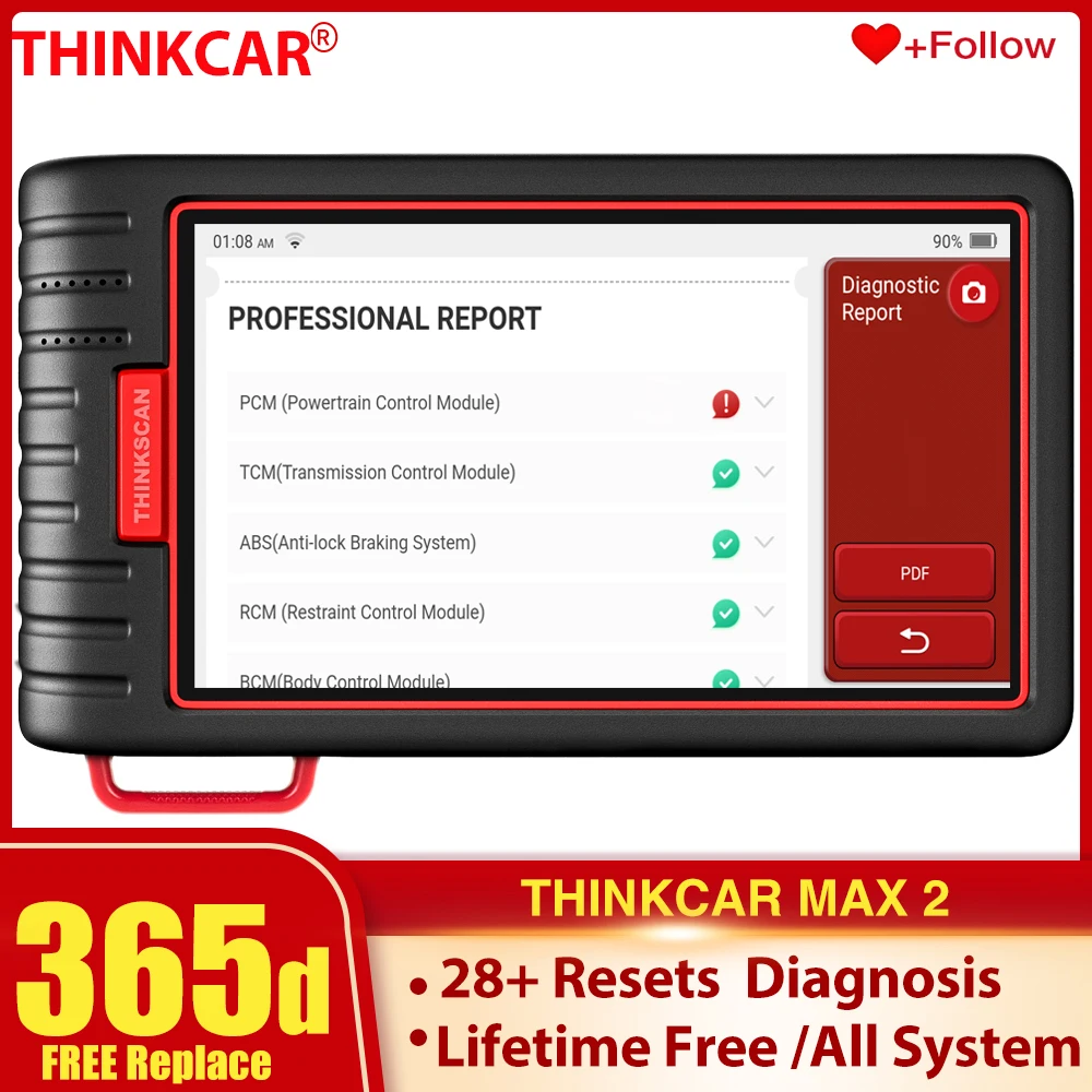 

ThinkCar THINKSCAN MAX 2 obd2 считыватель кодов, сканер, полная система с VIN Scan ECU программирование/A/F сброс, автоматические диагностические инструменты PK...