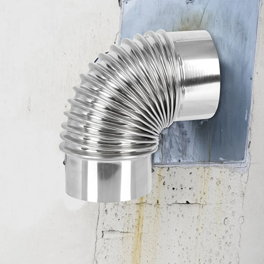 

Hose Flexible Air Pipe Stove Kitchen Chimney Exhaust Stainless Steel Elbow Flues