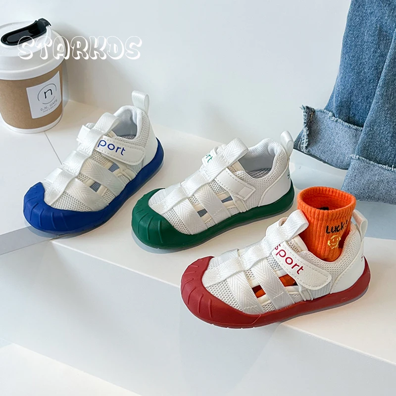 2023 Summer New Kids Mesh Sneakers Boys Slip-on Trainers Baby Child Classic Brand Design Tennis Girl Casual Comfort Sport Sandal