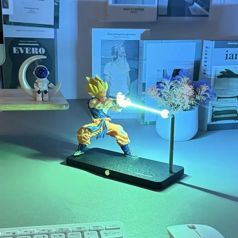 Фото Новый Dragon Ball Son Goku Kame Hame Ha Ночник Аниме Фигурка Сенсорный Магнитный Ночник Креативное Украшение Стола Модель Игрушки №3