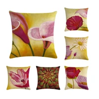 flower design pillow cover 45cm45cm lily peach blossom succulent plants sofa cushion cover decorative pillow case zy228