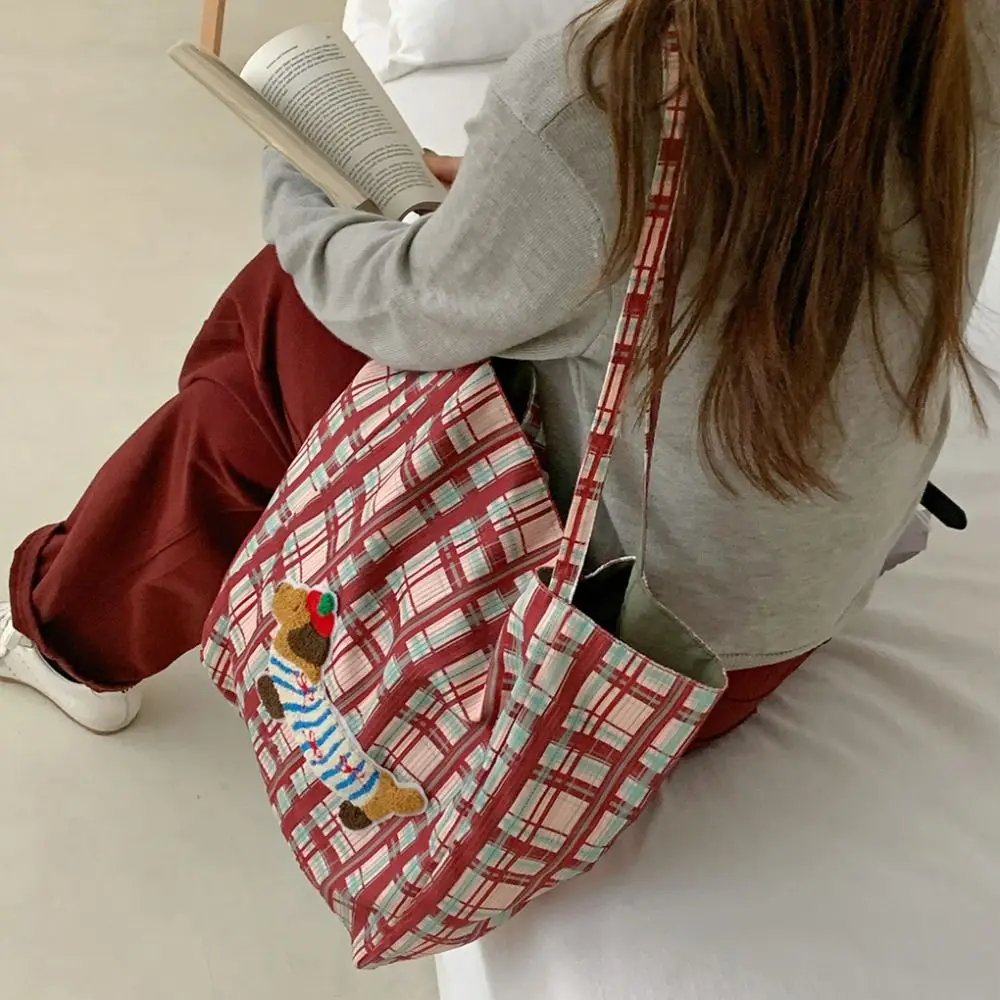 Портативная сумка из нейлона для сосисок двусторонняя клетчатая через плечо в