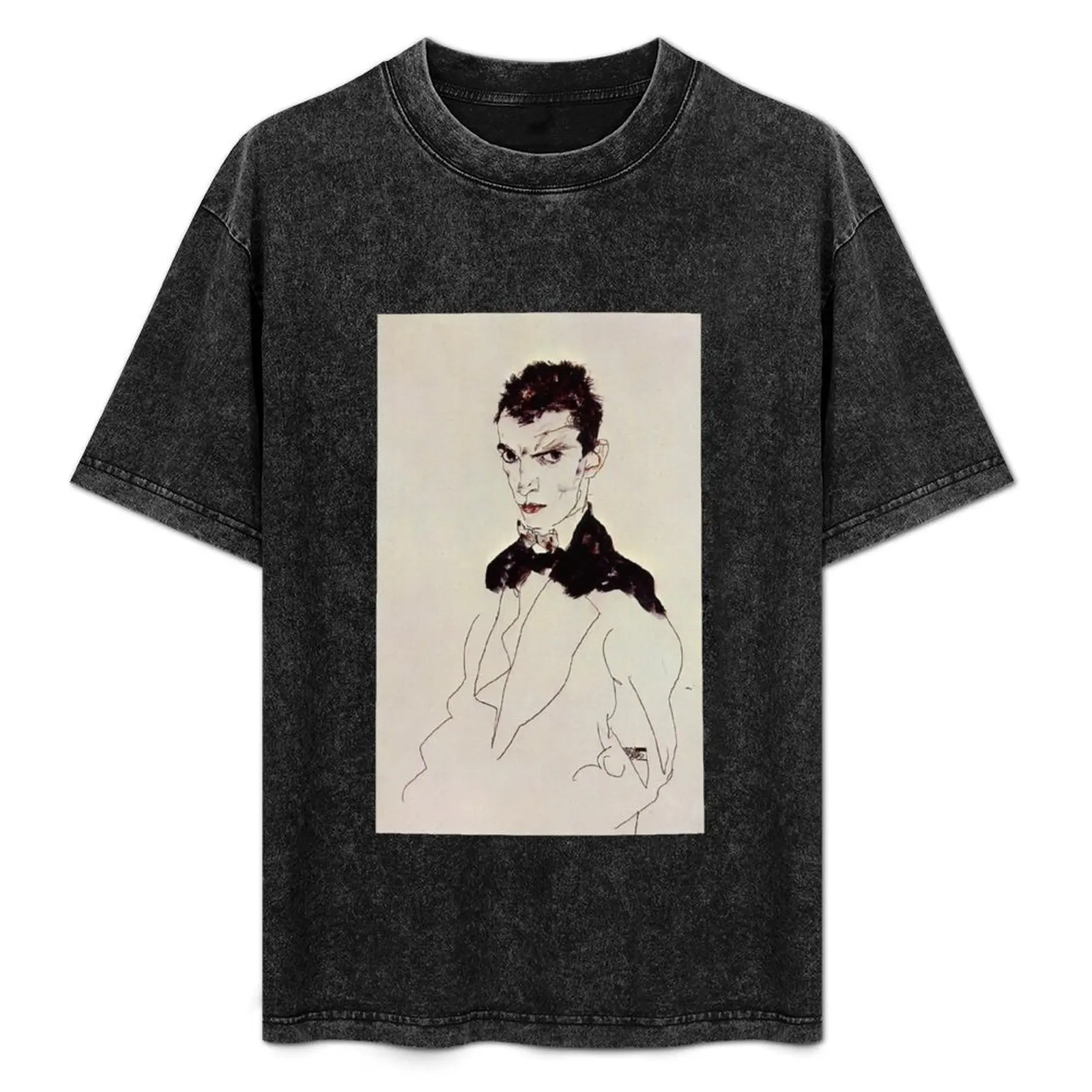 Egon Schiele Goodies-футболка с автопортретом аниме баскетбольные футболки рисунком