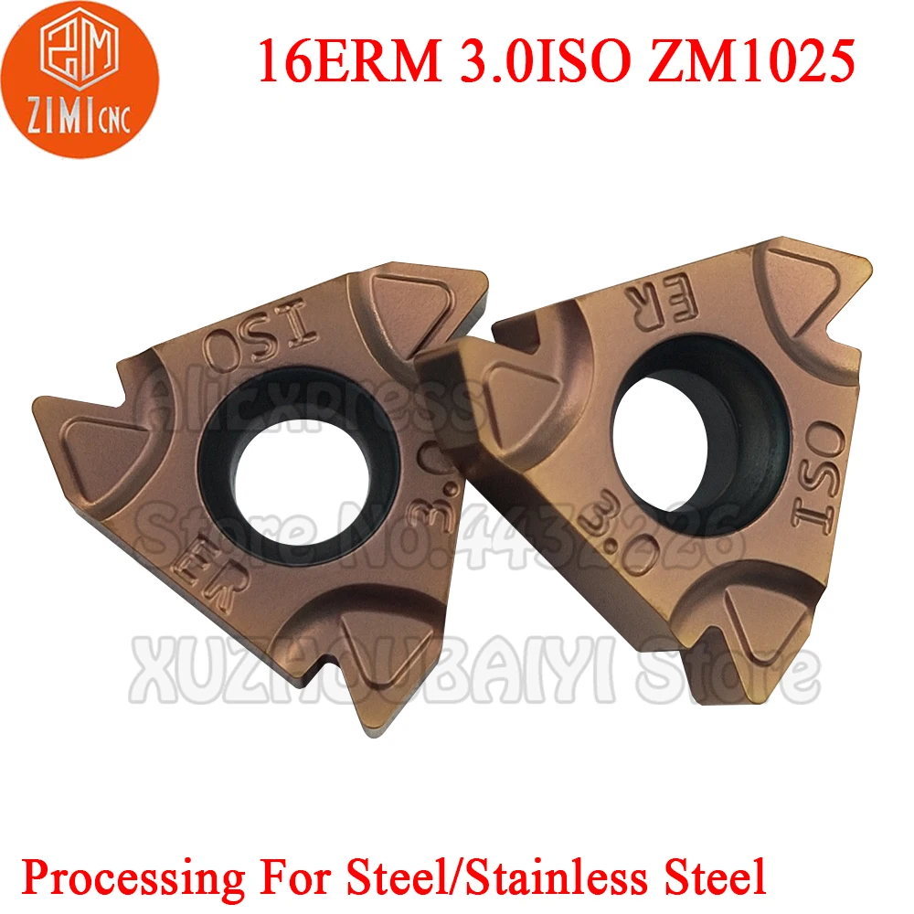 

10pcs 16ERM 3.0ISO ZM1025 16ERM 3.0 ISO 16ERM3.0ISO Carbide Thread Inserts Turning Tools Cutter Lathe Blade for stainless steel