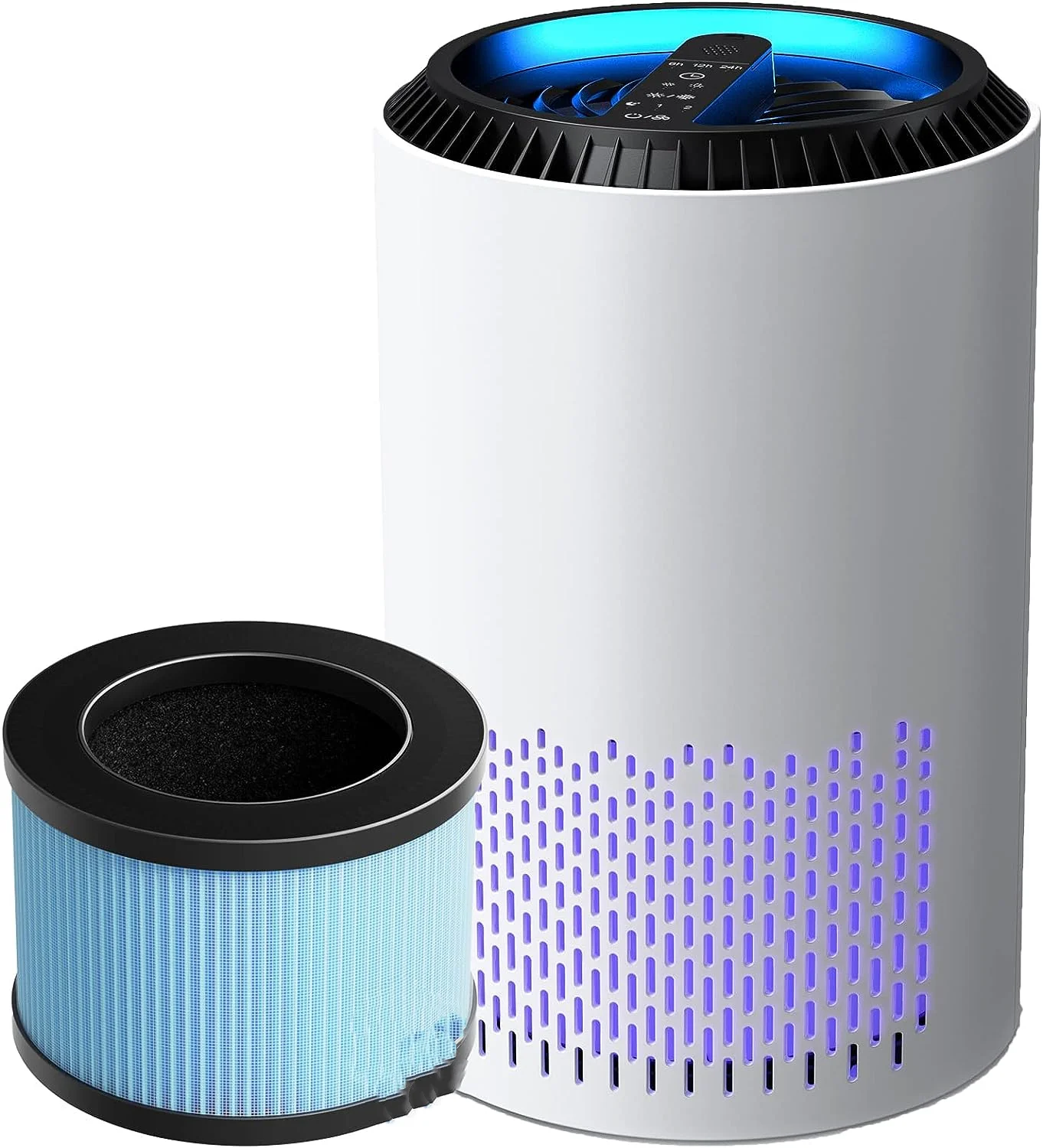 

Air Purifiers(White) for Home with Two H13 HEPA Air Filter(One Version & One Standard Version) For Smoke Pollen Dander Hair Sme