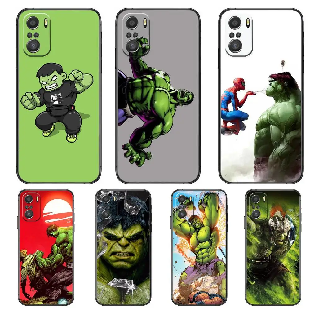 

Marvel Hulk Phone Case For xiaomi mi 11 Lite pro Ultra 10s 9 8 MIX 4 FOLD 10T 5g Black Cover Silicone Back Prett