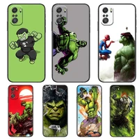 marvel hulk phone case for xiaomi mi 11 lite pro ultra 10s 9 8 mix 4 fold 10t 5g black cover silicone back prett
