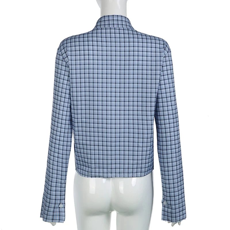 Darlingaga винтажный клетчатый кардиган женская рубашка Harajuku однобортная блузка с