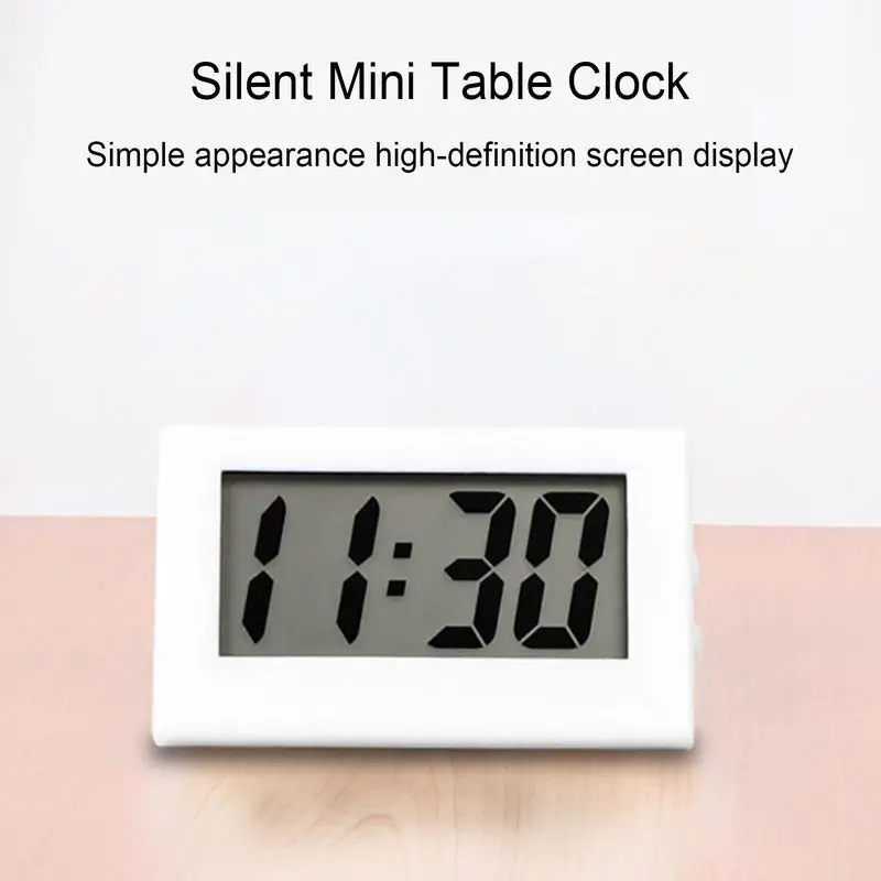 No Tick Electric Alarm Desk Clock Lcd Small Battery-operated Digital Clock With Button Battery For Office Table