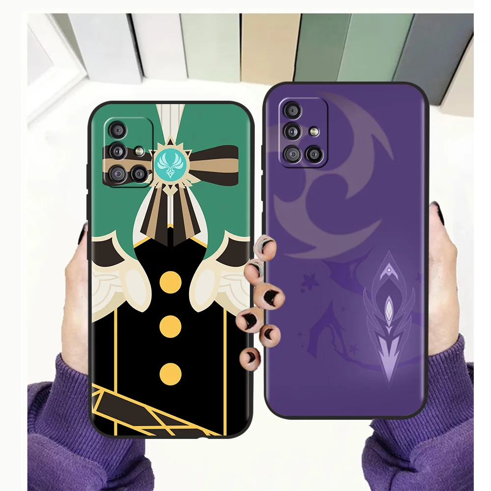 

Genshin Impact Medal Silicone Case For Samsung Galaxy A32 A52 A13 A22 A72 A51 A71 A41 A11 A31 A21S 5G Luxury Phone Cover Shell