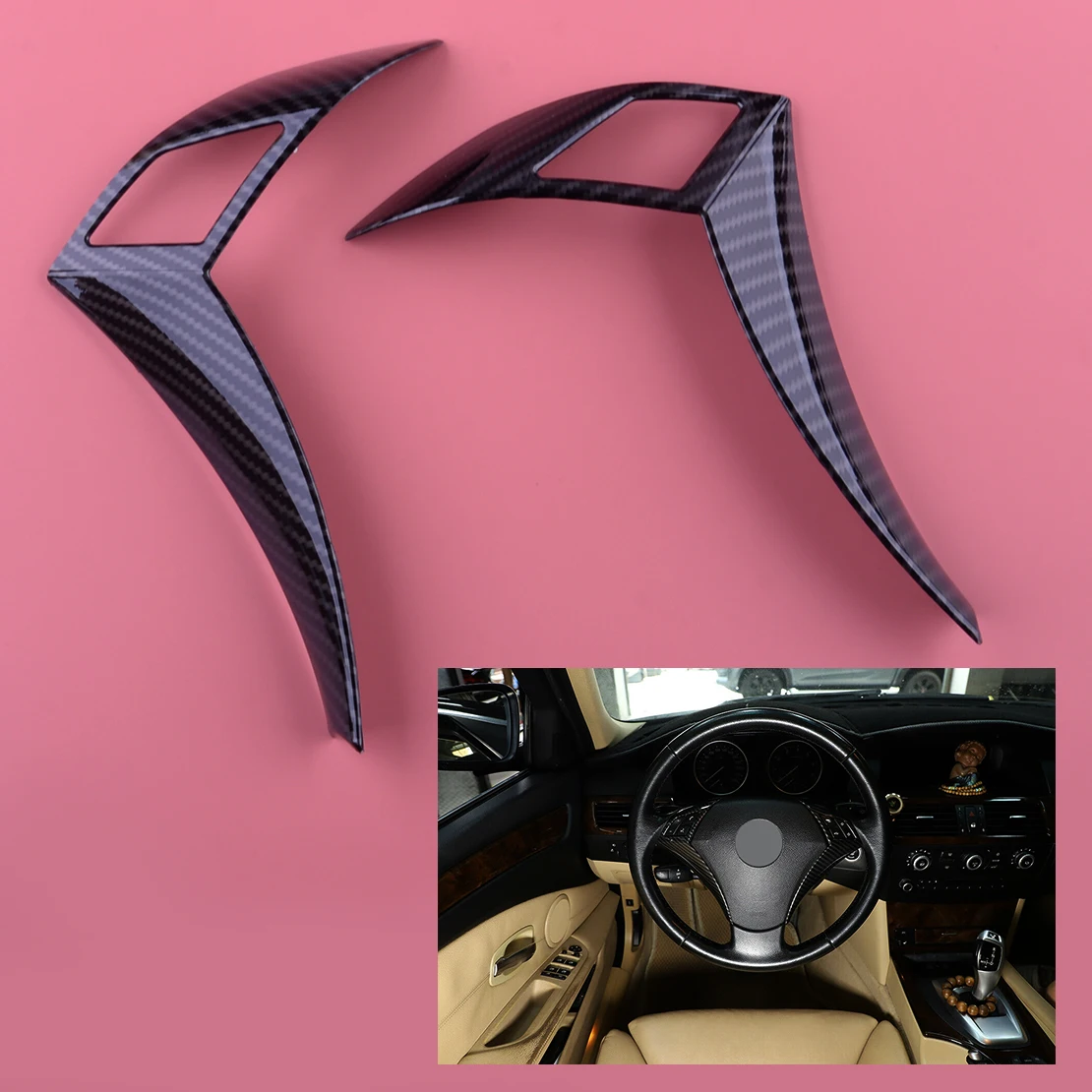 

1 пара, накладки на руль BMW 5 серии E60 E61 2003-2006 2007 2008 2009 2010