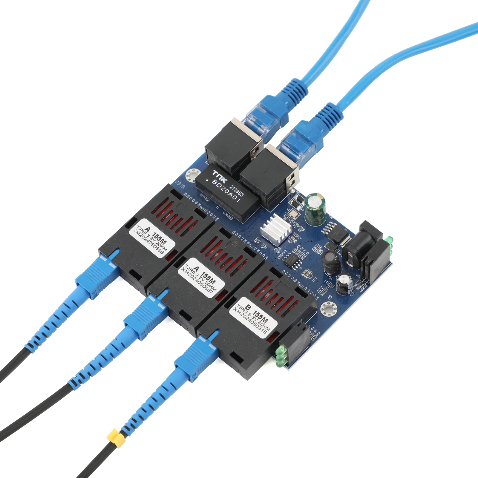 10 м/100 м волоконно-оптический медиа конвертер 2 RJ45 до 3 SC 2A + 1B оптический коннектор