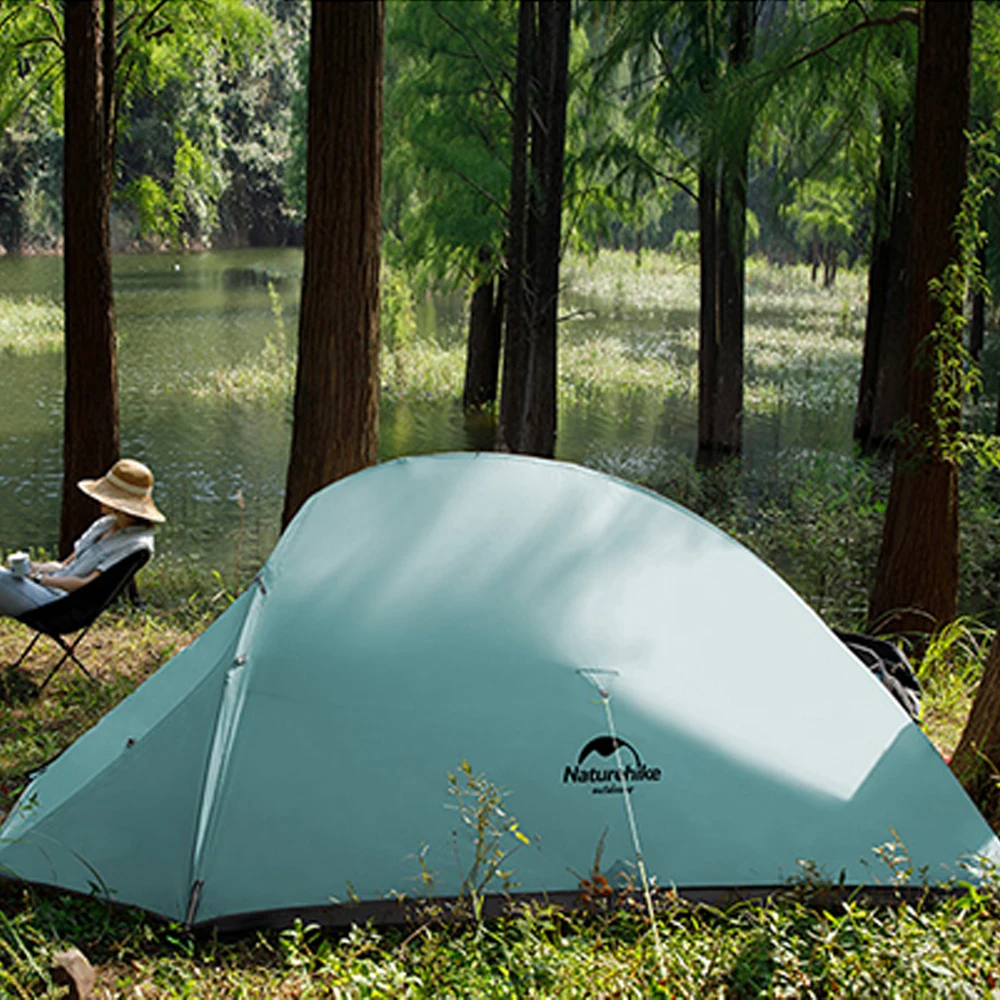Фото Naturehike Cloud Up 2, палатка для кемпинга, нейлоновая палатка 20D для 1-2 человек, водонепроницаемая портативная туристическая палатка с рюкзаком, сверхлегкая №1