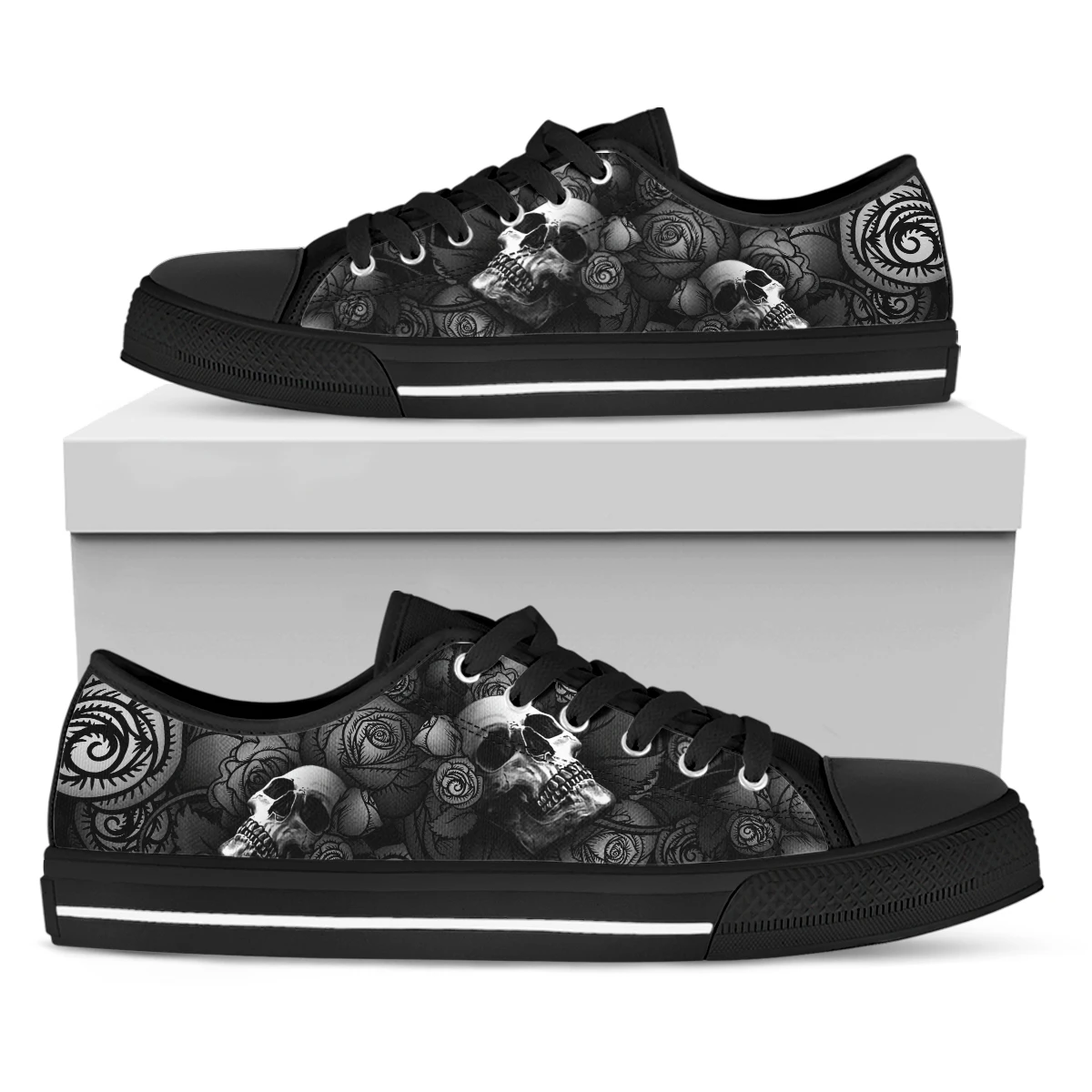 

Мужские и женские туфли в стиле ретро, низкие кеды с розовым черепом, плоская подошва, Повседневная модная обувь, серый цвет, на осень