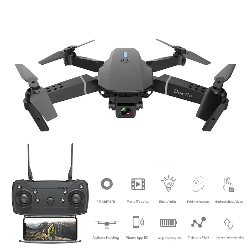 

HJ Fpv Quadcopter Drone With Camera Hd 4K Professional Rc Remote Control Helicopter Dron E88 Pro Gifts Children ToysToy