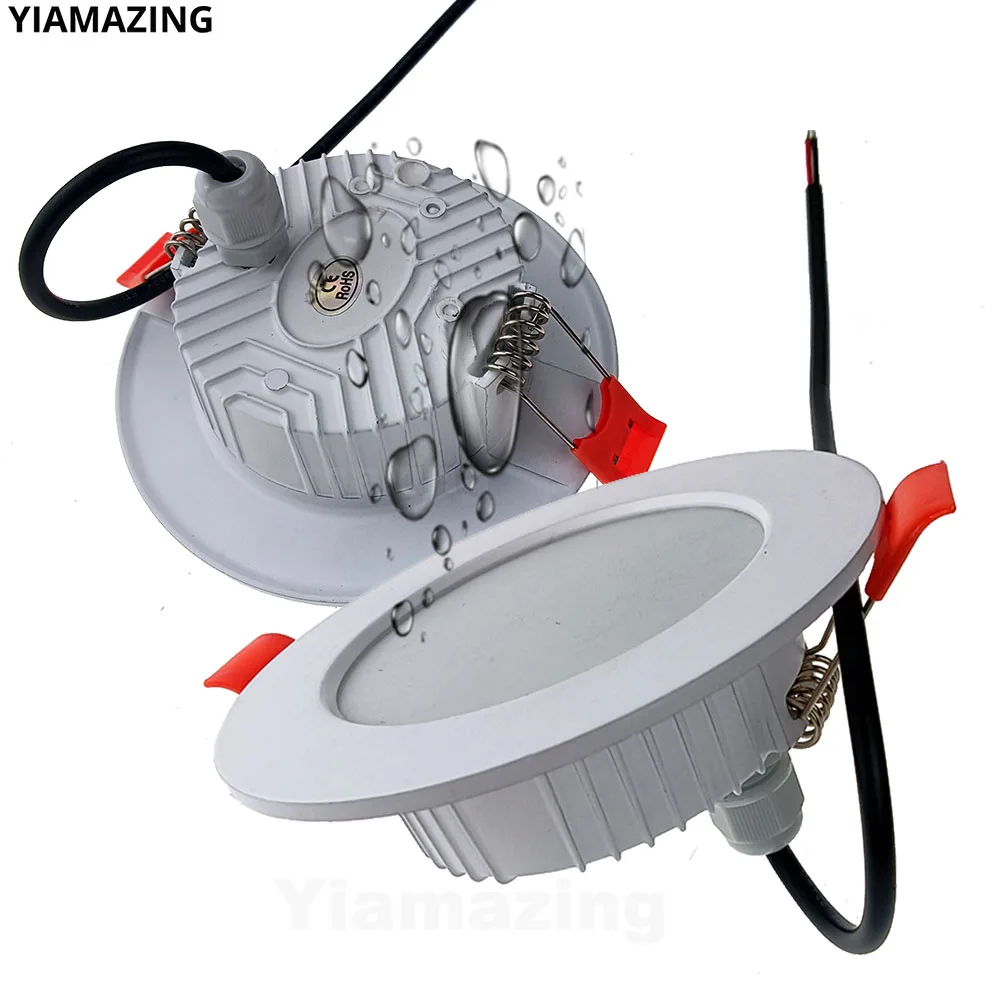 220V IP65 LED Downlight LED Waterproof  Kitchen Bathroom Toilet Hotel 7W 10W 12W 15W 18W 24W 30W White Ceiling Lamp Spot Light