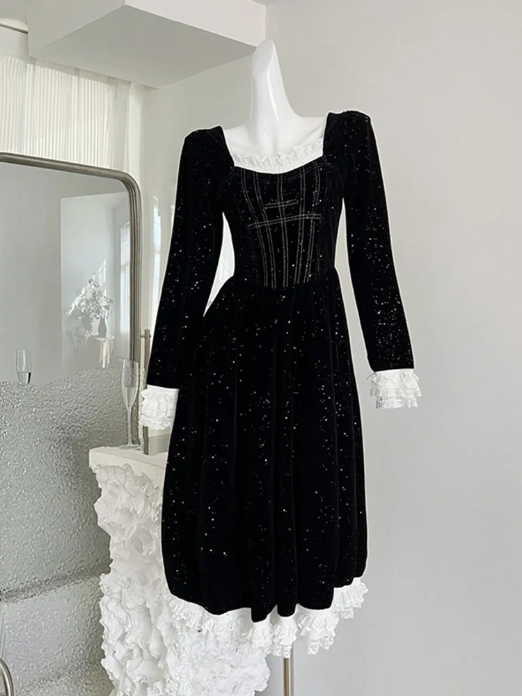 Французское элегантное платье Gyaru для выпускного вечера модное блестящее