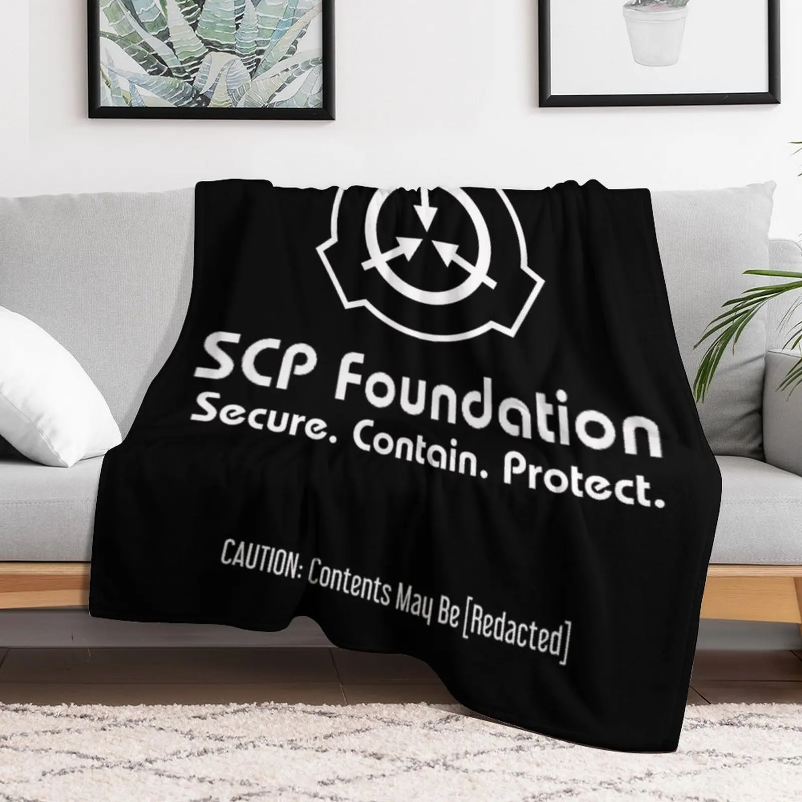 SCP Foundation: Contents May Be [Redacted] (Черное) Плед Пушистые роскошные пледы