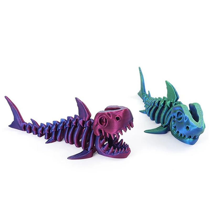 Фигурка акулы с 3d принтом и гибкими суставами настольное украшение для дома