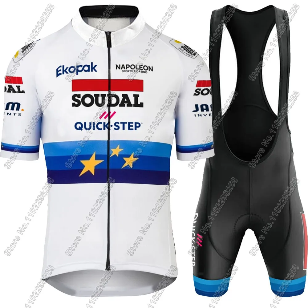 Team Soudal Quick Step Велоспорт 2025 Комплект Джерси Мужская Европейская Бельгийская