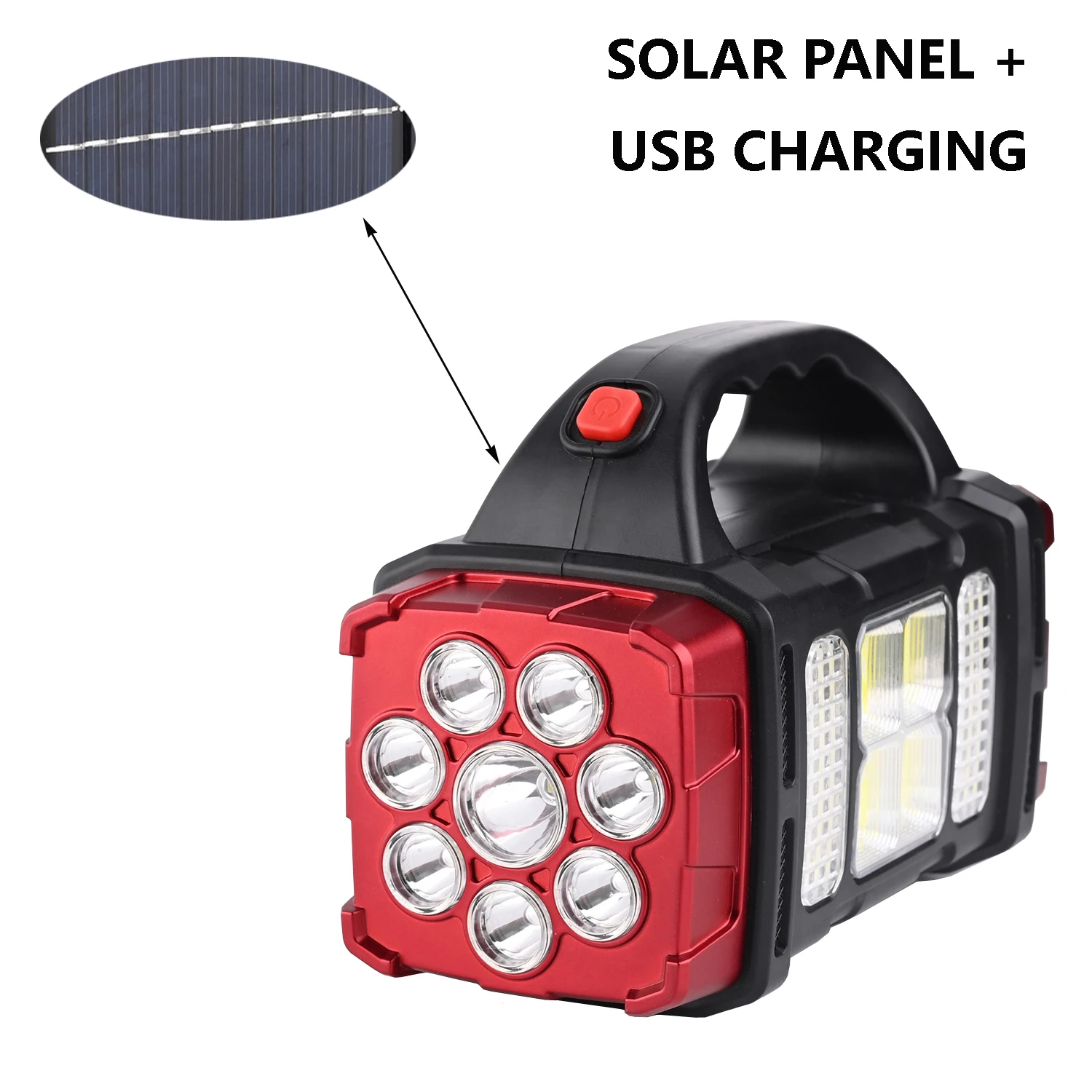 

Rechargeable Spotlight Portable Outdoor Lamp Fishing Flashlight Floodlight Camping Solar Hiking