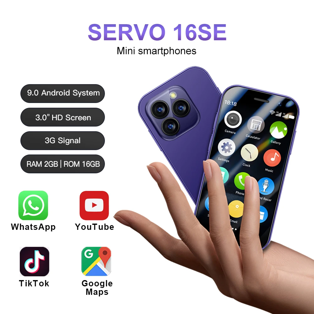 SERVO 16SE маленький смартфон с двумя SIM-картами чистый Android 9,0 HD  камера 3G сеть Play Store 3,0 дюймовый сенсорный экран мини-смартфон |  AliExpress