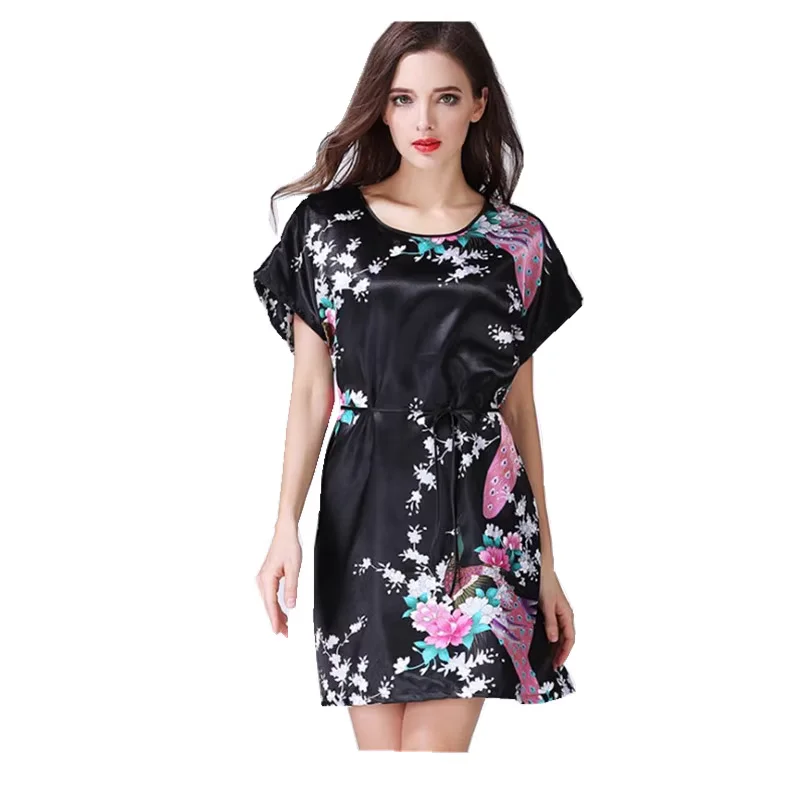 

Women Night Skirt Summer Korean Student Cute Dress Plus Size Home Service Feminine Female Ice Silk Pajamas Can Be Worn Outside