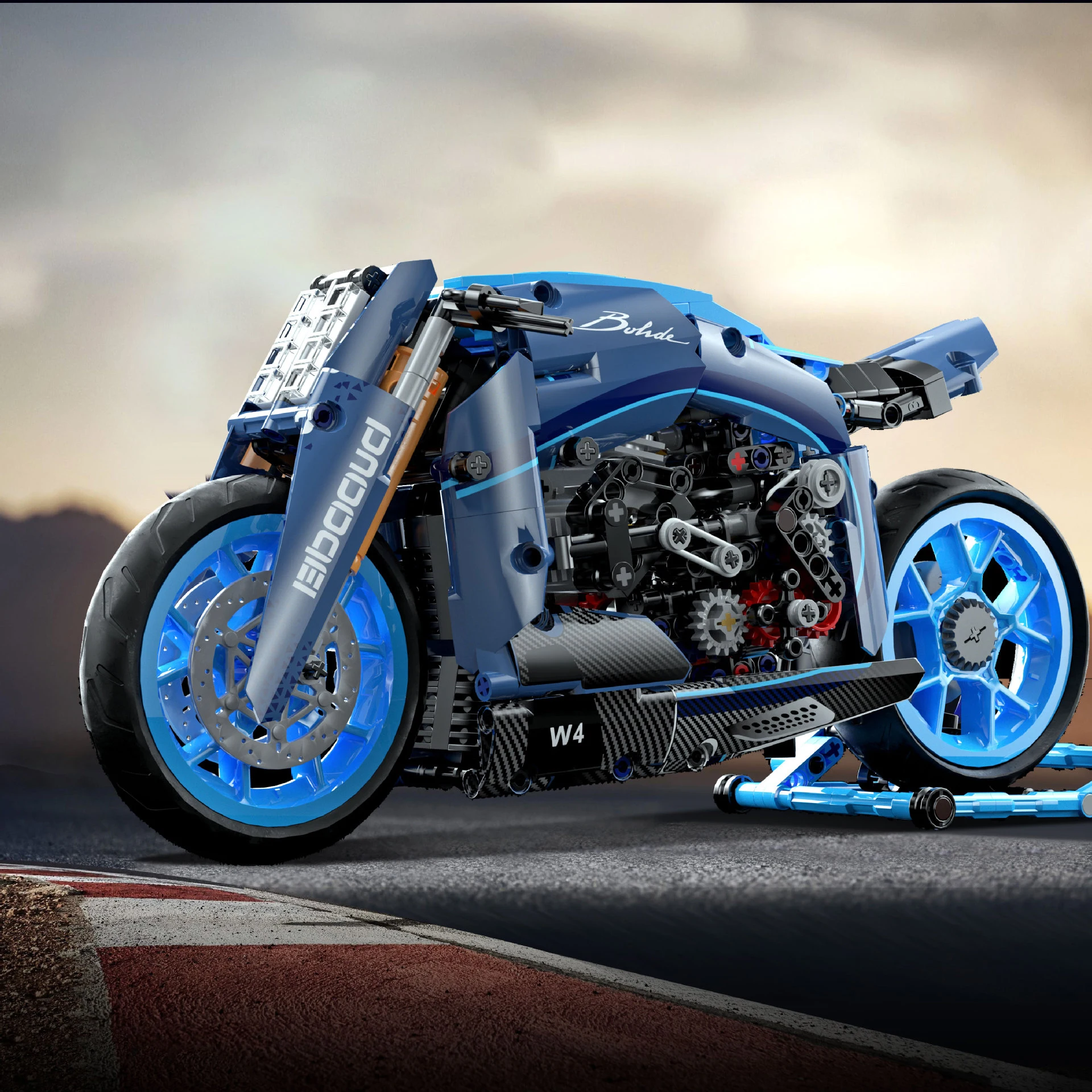 

Xingbao MOC tech строительные блоки для скоростного мотоцикла, модель локомотива Bugatti 986 шт., автомобильные игрушки для детей, подарки