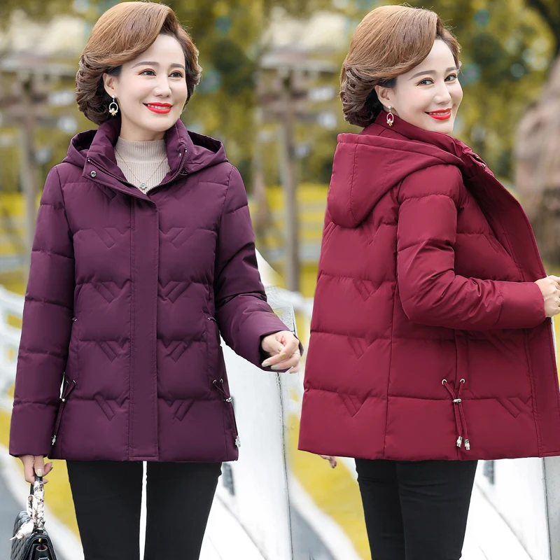 Middle-Aged Elderly Short Fashion Padded Coat Women's Down Padded Jacket Padded Jacket Mother's Thick Winter New Coat