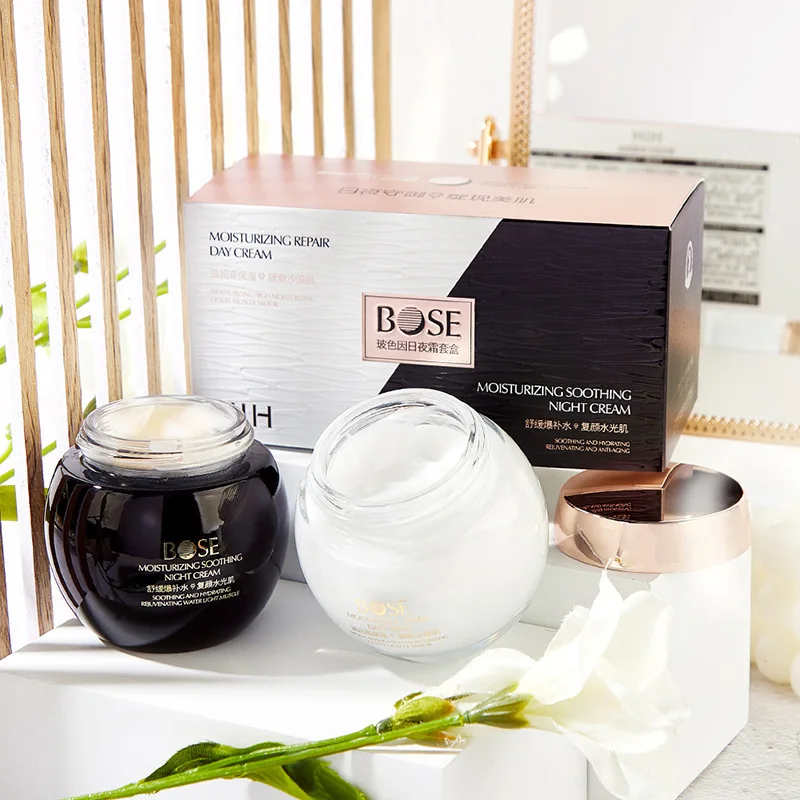 Набор дневного и ночного крема 130 г 2 бутылки сменный увлажняющий ночной крем для