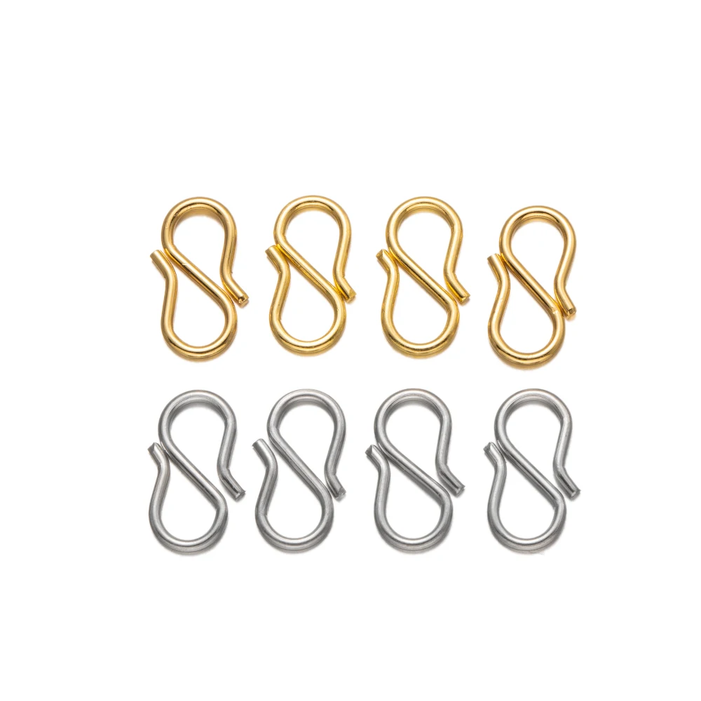 

Застежки-крючки из нержавеющей стали в форме буквы S для самостоятельного изготовления ожерелий, браслетов, ювелирных изделий, аксессуары, 20 шт./упаковка