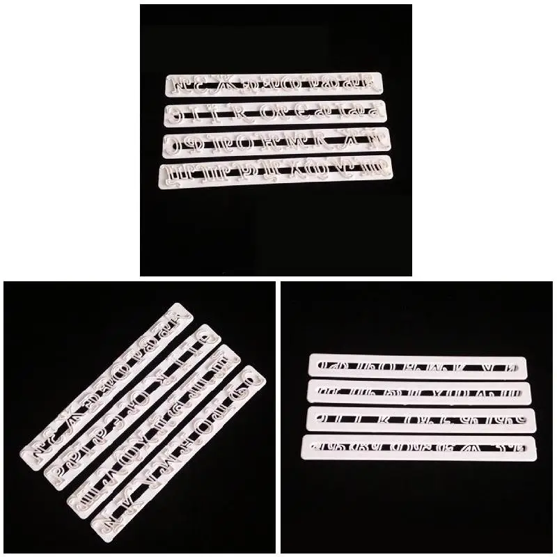 

4pcs Russian Alphabet Fondant Cake Biscuit Mold Decoration Tool Russian Alphabet Portable Effective Disposable Cake Icing
