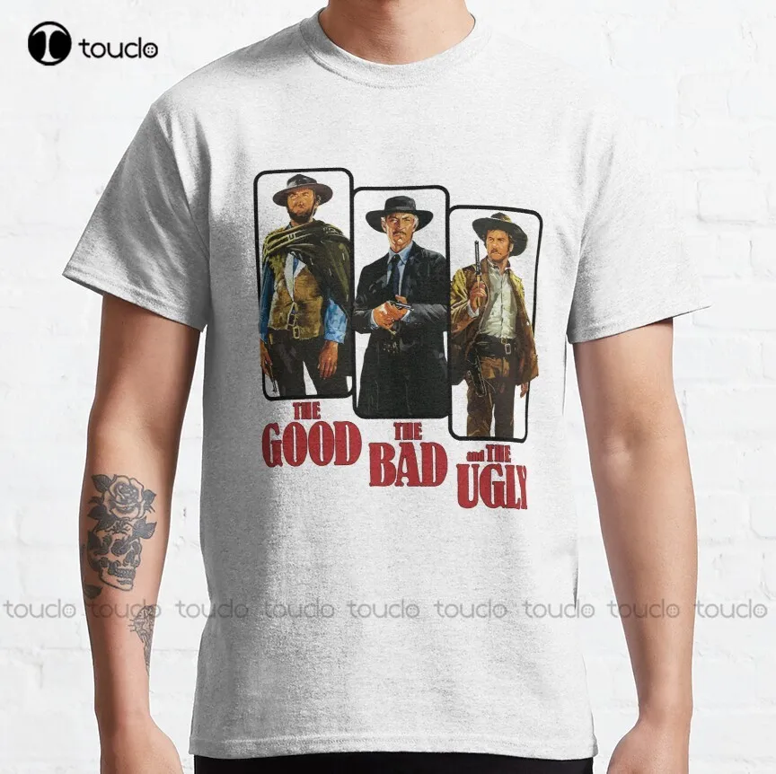 

The Good The Bad And The Ugly Poster Graphic Classic T-Shirt Clint Eastwood Brown Shirt Outdoor Simple Vintag Casual T Shirts