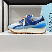 2021 new soft thick sole german training shoes y2k s90 women retro bumper shoes blue mixed color men sports casual shoes style