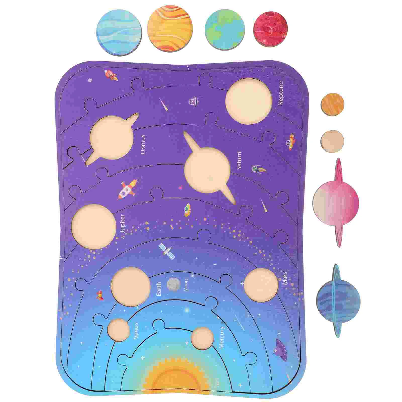 

Puzzle Kids Blocks Toys Puzzles Matching Toy Space Wooden Cognition Wood 3 Ages Toddler Solar Interactive System Kid Jigsaw