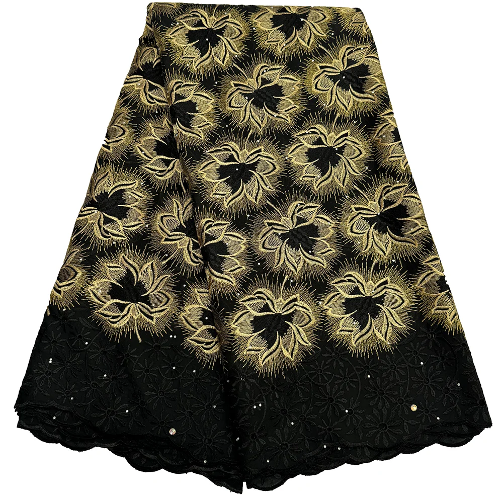 2024 Высококачественная Кружевная Ткань Нигерии Новинка 5 ярдов швейцарская вуаль