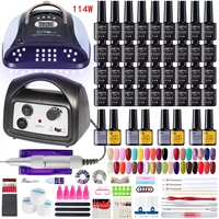 nail set with uv lamp nail drill machine nail dryer for manicure gel electric nail drill for nail art cutter tools kits