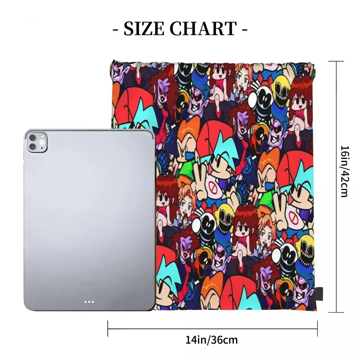 Рюкзаки с коллажем и шнурком Funkin портативные сумки завязками спортивные карманы