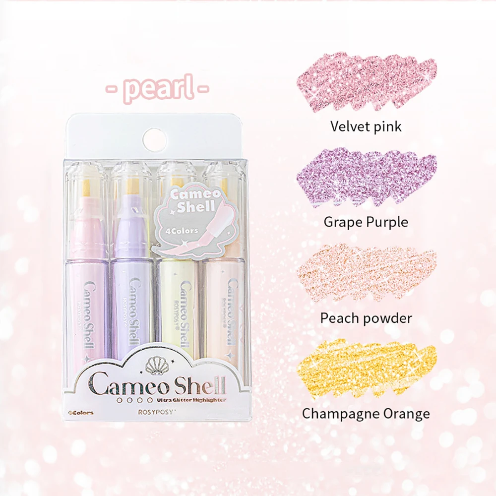 

4 шт./коробка, блестящие разноцветные флуоресцентные маркеры, 2 вида