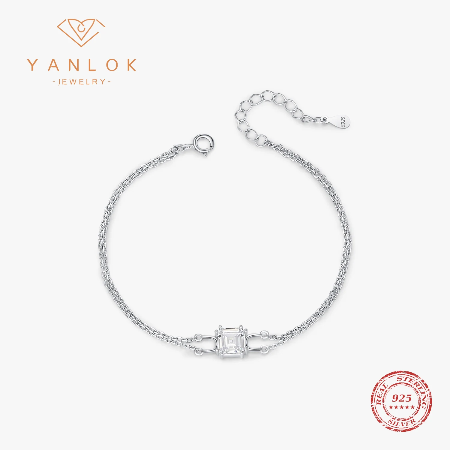 Двухслойный браслет из стерлингового серебра 925 пробы YANLOK