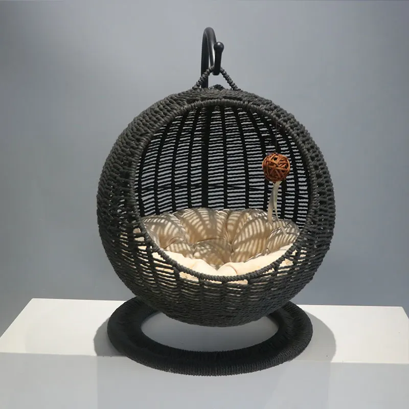 

GY Rattan Cat Nest Hanging Basket Winter Semi-Closed Four Seasons Universal Removable and Washable Pet Supplies Cat Bed Villa