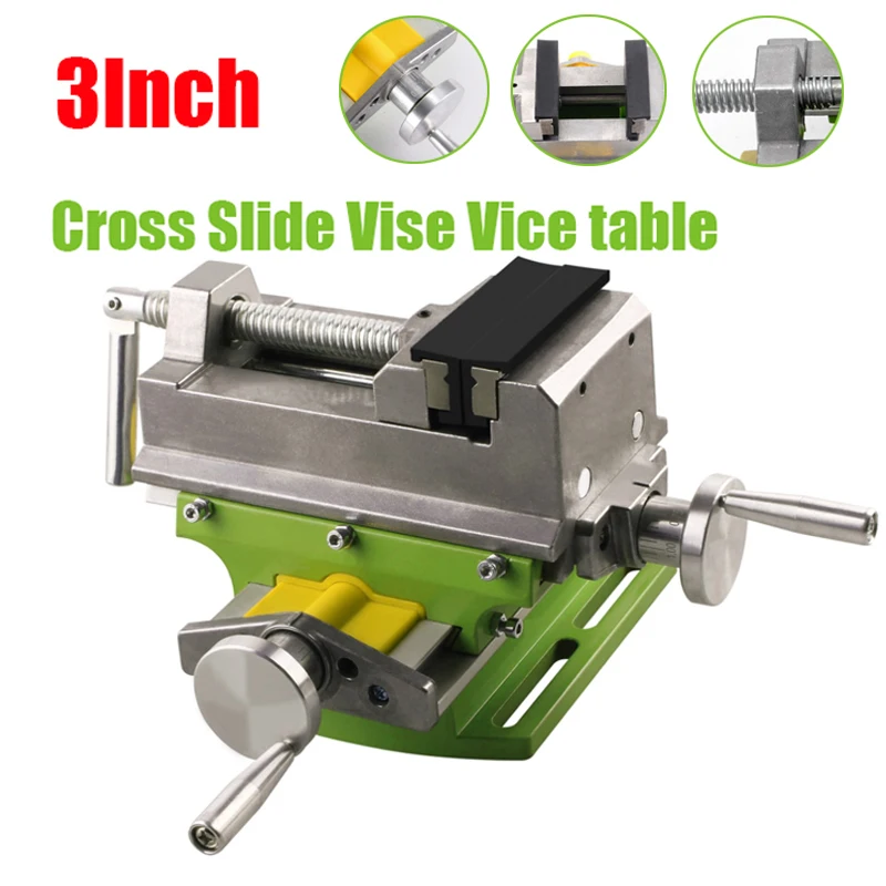 

3 Inch Cross Slide Vise Vice Table Compound Table Worktable Bench Alunimun Alloy Body for Milling Drilling