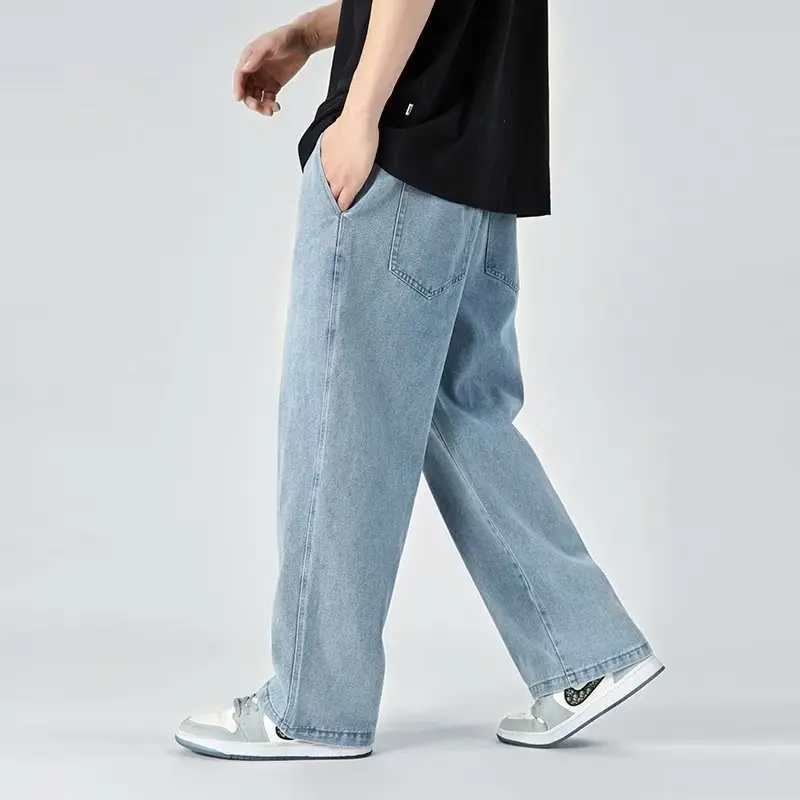 DEEPTOWN Vintage Jeans for Men Spring Autumn Japanese Youth Trousers Male Washed School Denim Straight Pants Casual Loose Retro