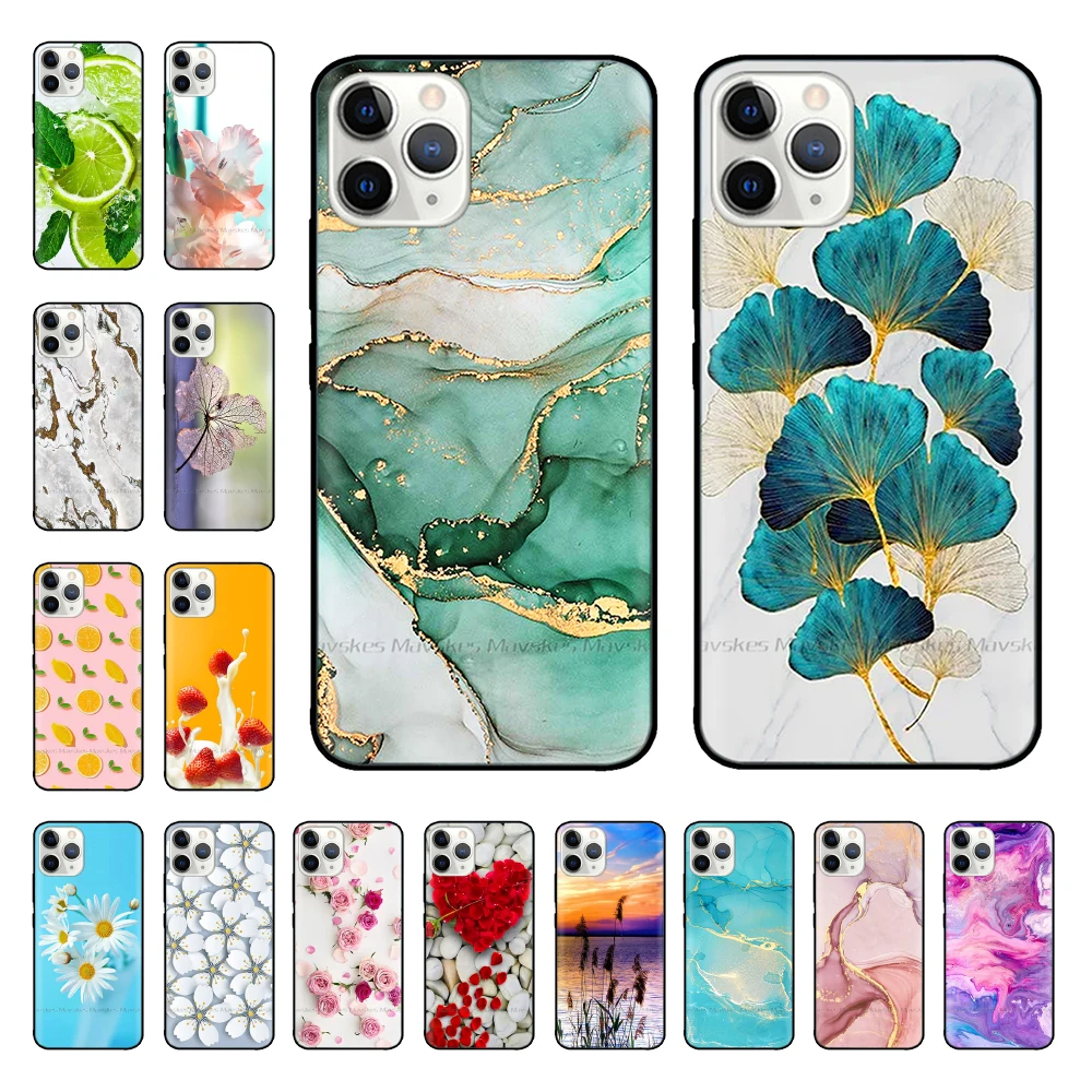 

For iPhone 13 Case for iPhone 13 Pro Max Cute Flower Marble Bumper Soft TPU Cover for iphone13 Pro 13mini 13Pro Silicone Cases